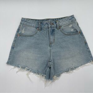 BDG Women’s Size 26 A-Line Short Denim Shorts Light Wash Summer Casual Raw Hem